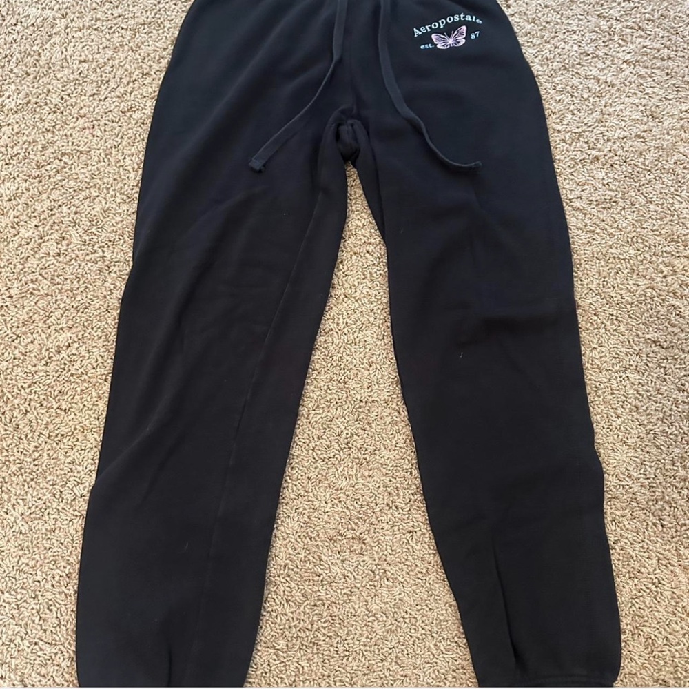 Aeropostale Black Kids Sweatpants with Butterfly Logo